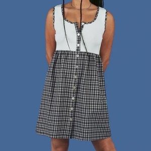 Unif White/Grey Plaid Play Dress